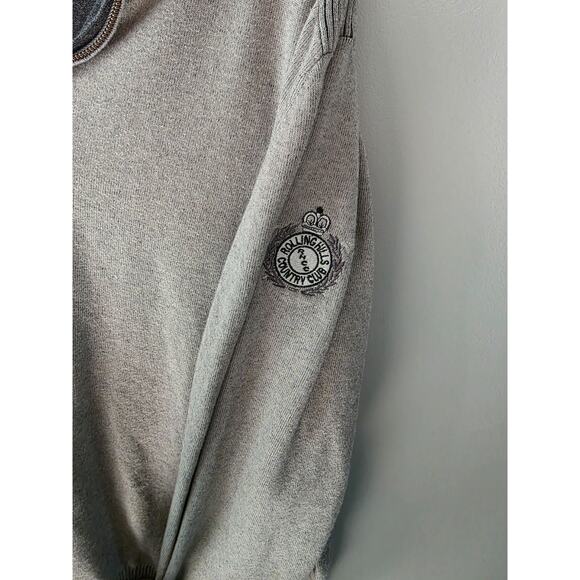 Ashworth Golf Mens Sweater Gray Quarter Zip Mens Sz XL Country Club Preppy Fall - Picture 5 of 5